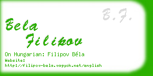 bela filipov business card